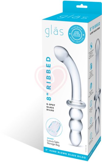 Стеклянный двухсторонний фаллоимитатор Glas Ribbed фото 7