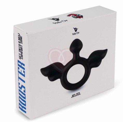 Эрекционное кольцо с крыльями Velv'Or Rooster Jeliel Angel черное фото 4