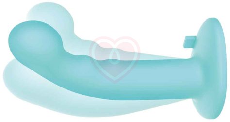 Страпон с крупной головкой Pegasus с вибрацией и пультом управления 16 см бирюзовый фото 5