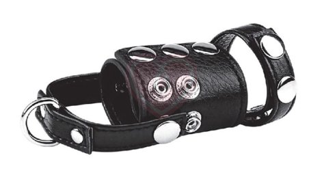 Кольцо на член и мошонку с кольцом для груза Cock Ring 2 with Ball Stretcher фото 3