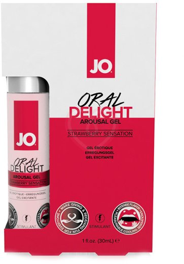 Охлаждающий лубрикант для оральных ласк Oral Delight Strawberry Sensation клубничный 30 мл фото 1