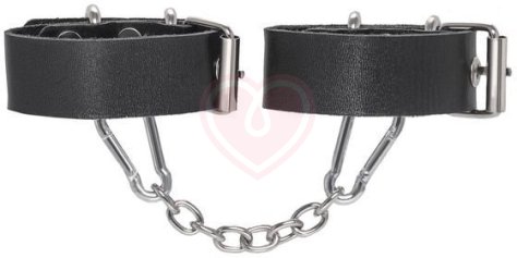 Наручники-браслеты с люверсами Pecado BDSM черные фото 2