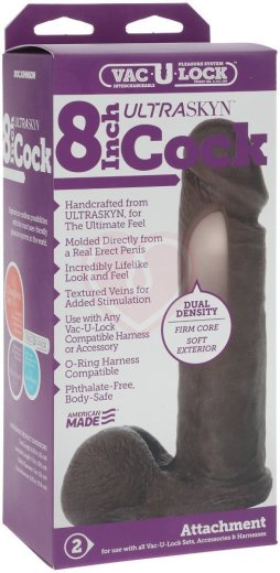 Насадка к трусикам реалистичный фаллоимитатор Vac-U-Lock Ultraskyn Cock 19 см коричневый фото 2