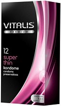 Ультратонкие презервативы Vitalis Premium Super Thin 12 шт