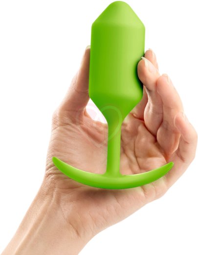 Утяжелённая анальная пробка для ношения b-Vibe Snug Plug 3 средняя лайм фото 2