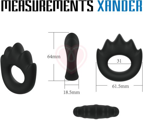 Эрекционное кольцо с массажными гребнями Velv'Or Rooster Xander черное фото 2