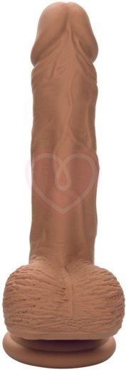 Фаллоимитатор с мошонкой на присоске Dual Density Silicone Studs 13 см коричневый фото 4
