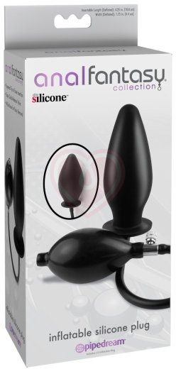 Анальная пробка расширитель Pipedream Inflatable Silicone Plug чёрная фото 2