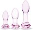 Набор стеклянных анальных пробок с розочками Glas Rosebud Butt Plug Set фото 1