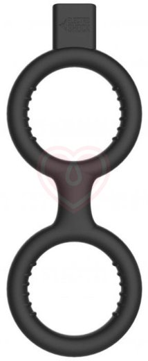 Двойное кольцо с электростимуляцией Shots Cock Ring with Ballstrap фото 1