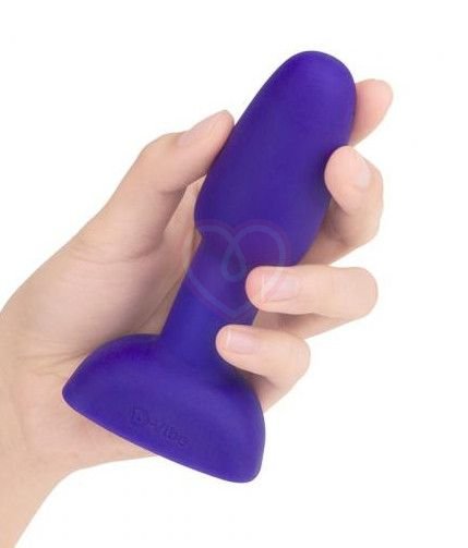 Анальная вибропробка с ротацией b-Vibe Rimming Petite фиолетовая фото 4