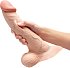 Реалистичный изогнутый фаллоимитатор с мошонкой Slipskin Realstic Curved 20 см телесный фото 8