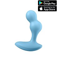 Анальный вибростимулятор Satisfyer Deep Diver с приложением голубой