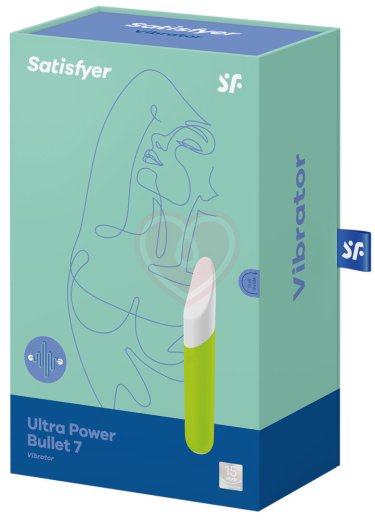 Вибропуля Satisfyer Ultra Power Bullet 7 с вогнутым кончиком ярко-зелёная фото 6
