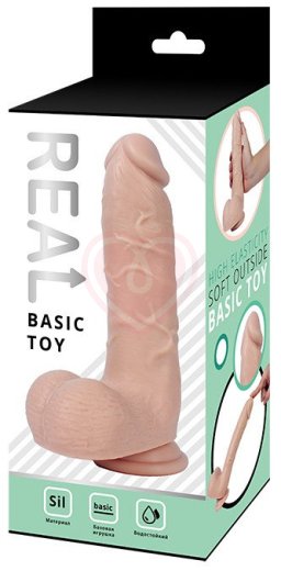 Силиконовый реалистичный фаллоимитатор Real Basic Toy 21 см фото 2