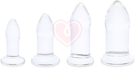 Набор прозрачных стеклянных анальных пробок b-Vibe Anal Dilators Set фото 1