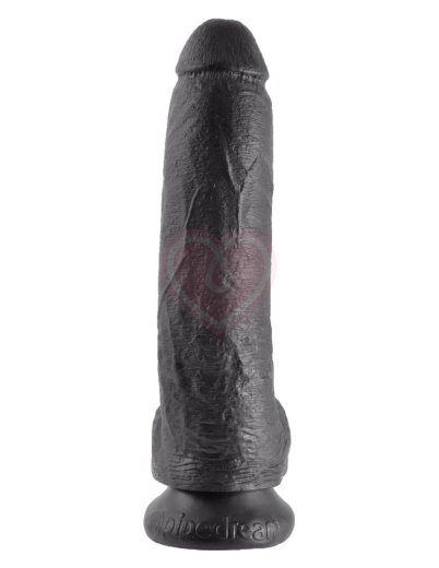 Фаллоимитатор на присоске с мошонкой King Cock with Balls 23 см чёрный фото 5