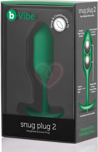 Утяжелённая анальная пробка для ношения b-Vibe Snug Plug 2 малая зеленая фото 6