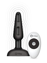 Анальная вибропробка b-Vibe trio с 3 моторчиками чёрная