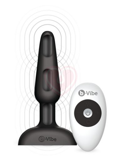 Анальная вибропробка b-Vibe trio с 3 моторчиками чёрная фото 1