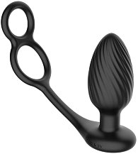 Анальная вибропробка с эрекционными кольцами Nexus Tornado Cock Ball Rings чёрная