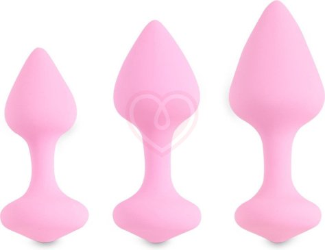 Набор из 3 анальных пробок Bibi Butt Plug Set розовый фото 1