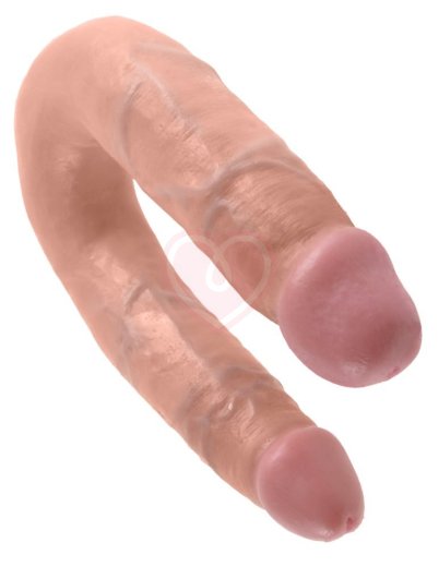 Двухсторонний фаллоимитатор King Cock U-Shaped Double средний телесный фото 2