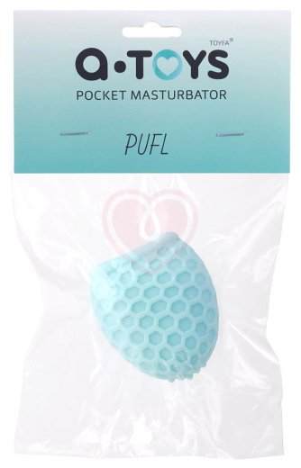 Мини-мастурбатор с рельефом A-Toys Pufl 6 см бирюзовый фото 7